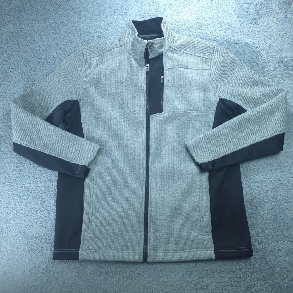 IZOD Jacket Mens Medium Gray Advantage Performance Full Zip Mock Neck 45GK036